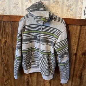 XL fleece lined jacket green grey and dark grey